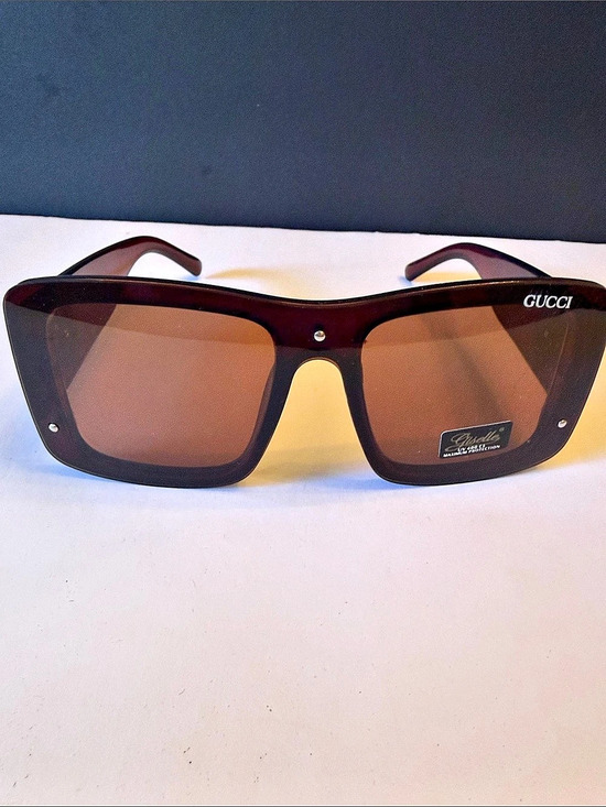 None Accessories - Women’s Fashion Brown Rectangular Sunglasses New